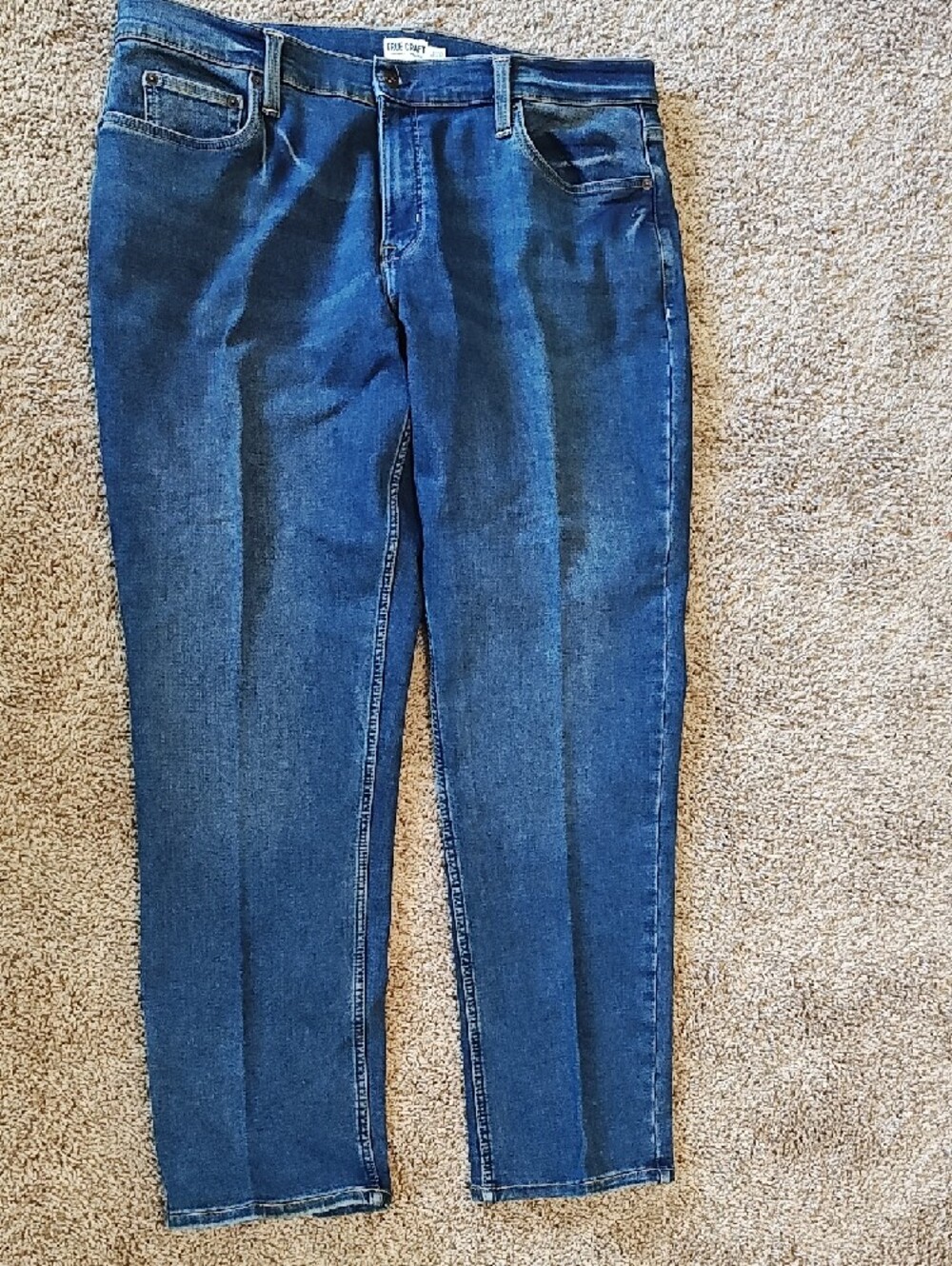Mens True Craft Men’s Dark Blue Athletic Jeans 40 X 32